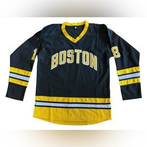 HAPPY GILMORE #18 Black Gold Boston Hockey Stitched Jersey Adult Size M & L NWOT